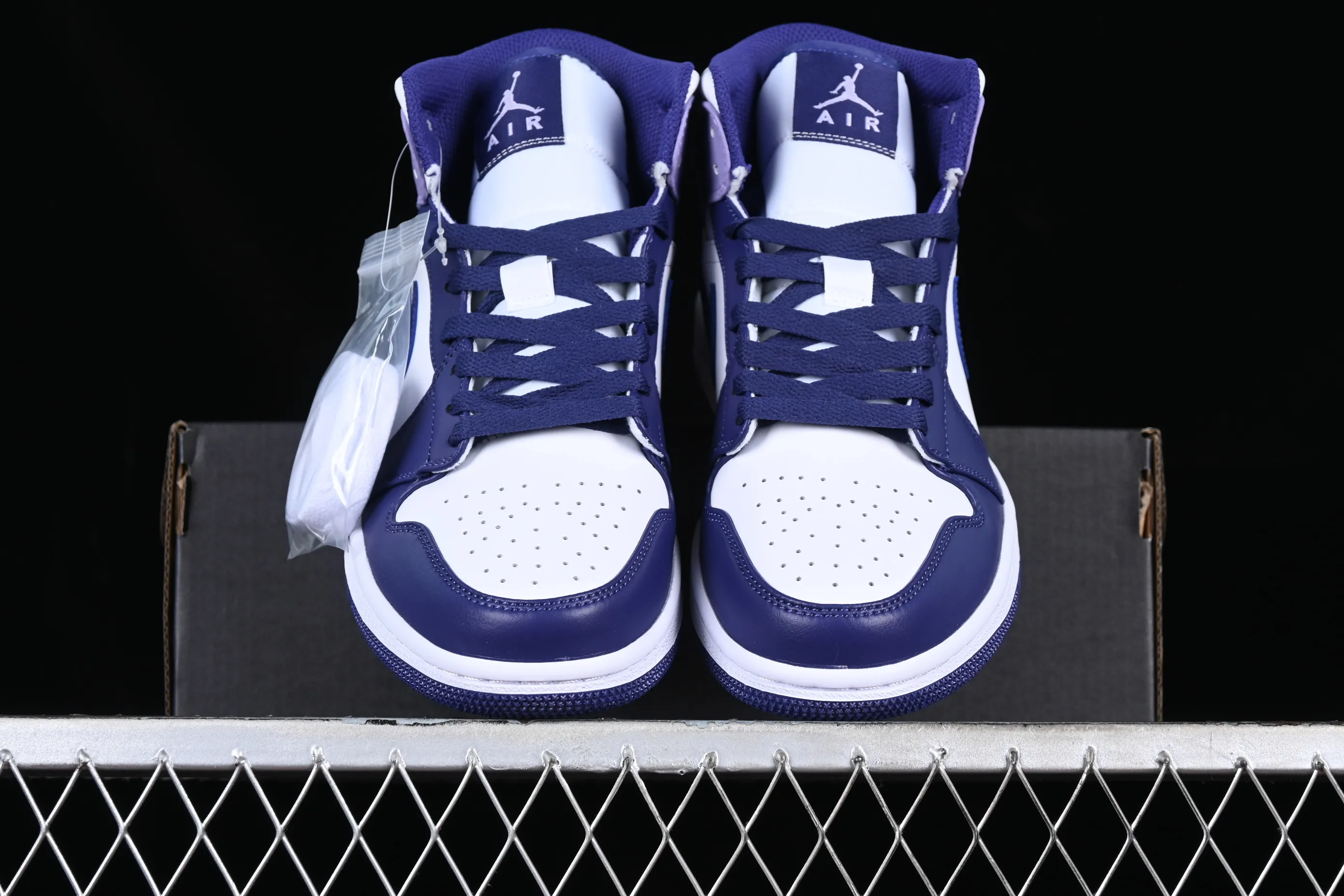 All categories Air Jordan Jordan series basketball shoes Air Jordan 1 Mid Air Jordan 1 Mid AJ1 Joe 1 white and purple mid-top cultural and casual sneakers DQ8426-515